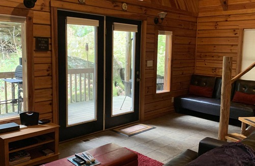 Rogers Cabin | Secluded Cabin with a private waterfall at Spirit Lake and internet