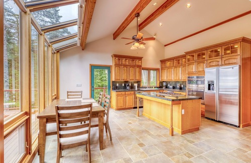 Olga House | Secluded cabin with amazing water views, huge deck, fireplace, & jetted tub