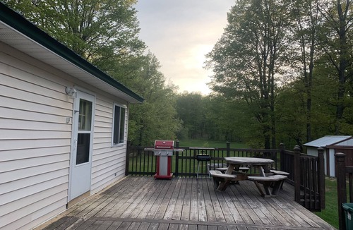 Rudyard Cabin | Secluded Deerfoot cabin getaway with WIFI near Trout Lake