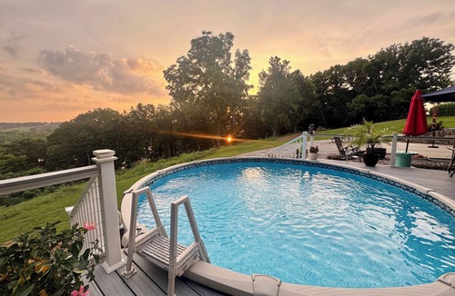 Fountain Run Cabin | Secluded lakeside cabin, with a salt water pool & hot tub, on 25 acres!