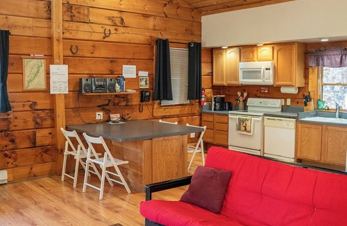 Stanley Cabin | Secluded log cabin, fireplace, wi-fi, hot tub on deck!! Secluded on 6 acres