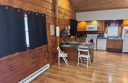 Stanley Cabin | Secluded log cabin, fireplace, wi-fi, hot tub on deck!! Secluded on 6 acres