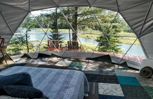 Glenfield Cabin | Secluded Luxury Dome with Private Pond & Kayaks near Tug Hill Vineyards, Upstate NY