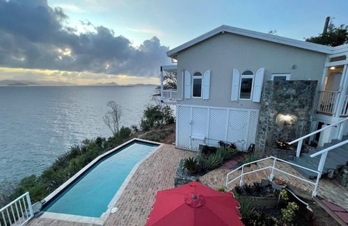 Estate Chocolate Hole and Great Cruz Bay House | Secluded Oceanfront Villa with pool and incredible view! Welcome to Paradise!