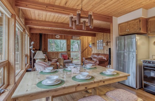 Cloverdale House | Secluded Rustic Beauty with Hot Tub in this Roomy Cabin Near Pacific City!