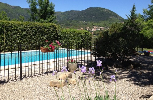 Soubes Villa | Secluded villa with large garden pool Overlooks beautiful picturesque village