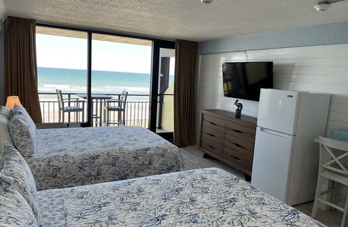 Daytona Beach Shores Resort | Second Floor Completely Remodeled Direct Ocean Front Studio with Gorgeous View!