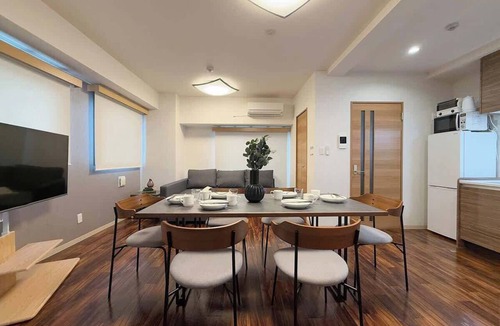 Hiroshima City Centre Apartment | Secure 1BR Apt with Dining & Living Space