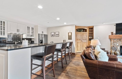Vail Condo | Serene 3BR Stone Fireplace Gourmet Kitchen & Vail Mountain Views