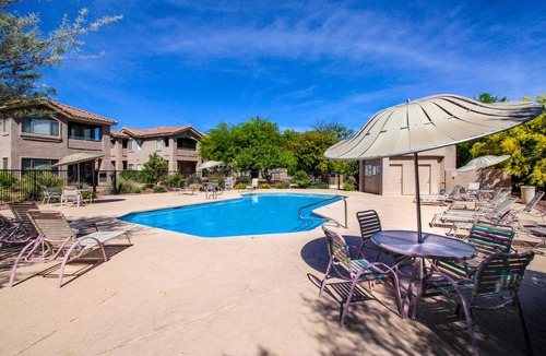 Rancho Vistoso Condo | Serene mountain view condo with balcony, patio, washer/dryer, & board games