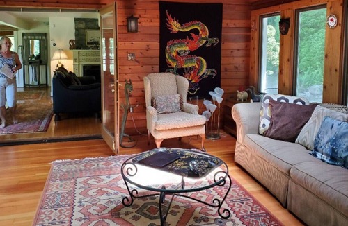 Cold Spring House | Serene wooded 15 acre property with pool and two separate guest houses in summer