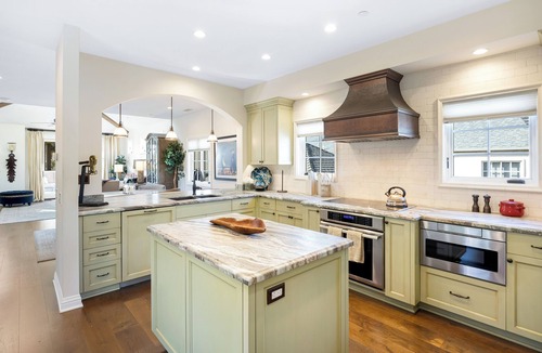 Old Towne House | Seventh & Shore | Stylish Seal Beach Home w/Elevator, Fireplace + Bold Design