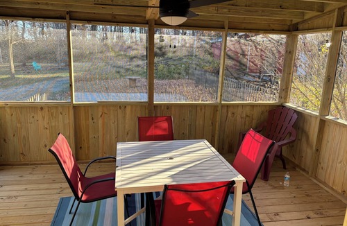 Paw Paw Lake House | Short Description: Lakewood Bungalow | Screened Porch 2 Baths Basement Hangout Walk to Lake Onsite Laundry