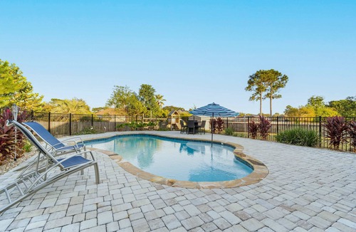 Navarre House | Single-level home with pool, enclosed yard, screened lanai, grill & home office