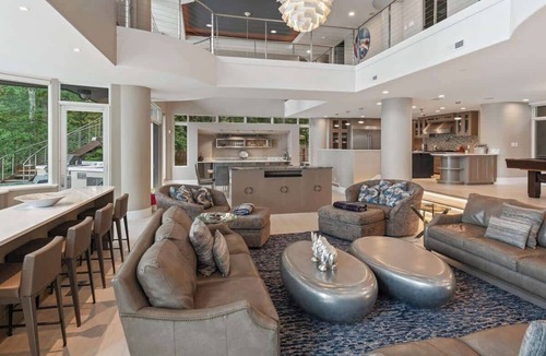 Sagle House | Sleeps 24! Luxe Waterfront Estate w Beach, Hot Tub
