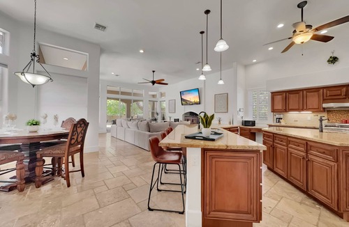 Circle G at Riggs Ranch House | Spacious 4BR Chandler Retreat w Pool, Spa, Game Room, 3 King Suites