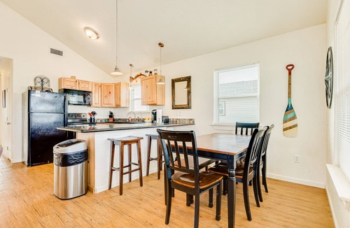 Surfside Beach House | Spacious beach home with water-view, balcony, firepit, & washer/dryer