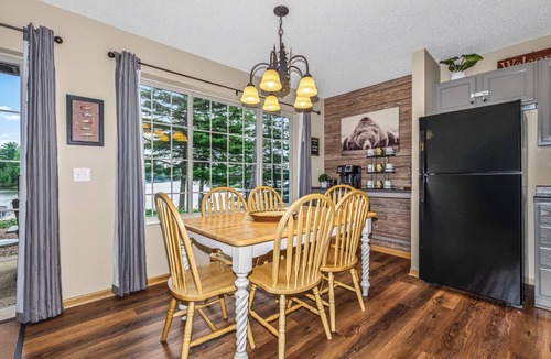 St Germain Condo | Spacious Black Bear lakefront condo with private dock!