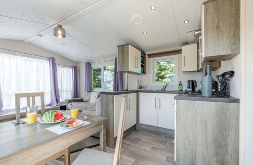 Longnor House | Spacious modern one-bedroom caravan exclusively for two adults with hot tub.