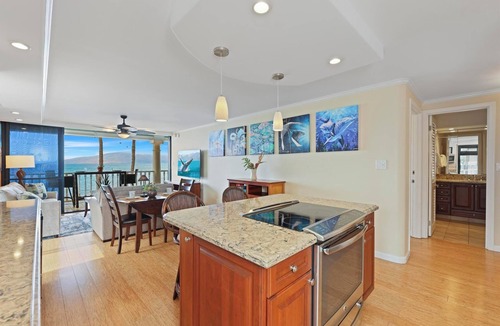 Historic Lahaina Front Street Apartment | Spacious Oceanfront True 1 Bed corner unit with amazing views & steps to beach