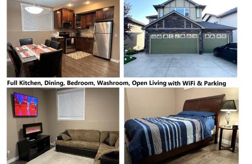 Panorama Hills Apartment | Spacious Private Cozy Walkout Entire Suite Close to Airport, Downtown, Shops, Stampede & Rocky Mountains with many Amenities in Panorama Hills NW - 4 Can Sleep
