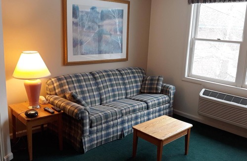 North Woodstock Condo | Spacious studio with a beautiful Pemi river view.