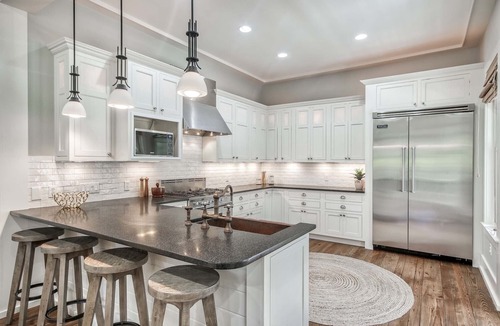 WaterSound Beach House | Spacious WaterSound Home with Golf Cart, Bikes and Private Beach Access