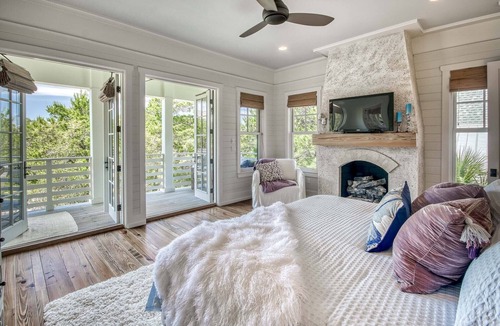 WaterSound Beach House | Spacious WaterSound Home with Golf Cart, Bikes and Private Beach Access