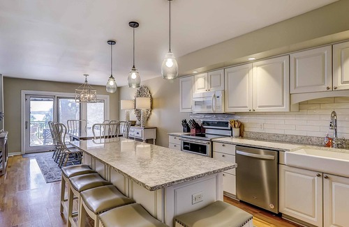 South Beach Villa | Spacious waterview haven with decks, firepit, AC, WiFi, pool - walk to beach
