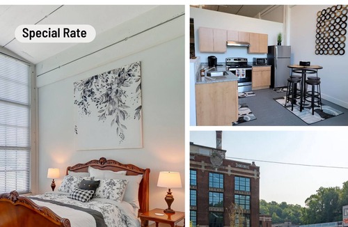Otterbien Home Apartment | Special Rates- Historic Cartridge Factory- 2 Bd- Sleeps 6- Bike Trail