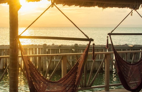 Thatch Caye Resort | Spectacular Ocean Views Cabana w/Private Roof Patio - A/C Included