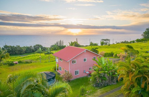 Ninole House | Spectacular two-story ocean-view home on two acres with covered lanai