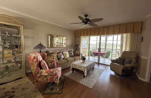 Plantation Condo | Spectacular views of the golf course & lake from 3rd floor lanai. Venice, FL.