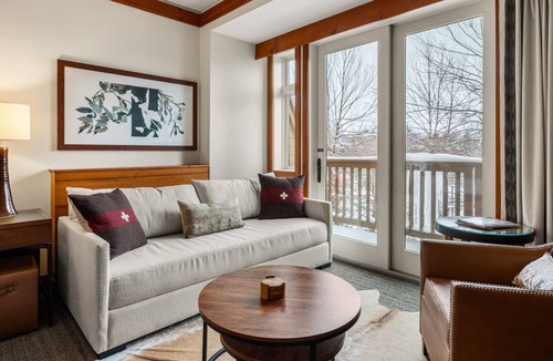 Stowe Area Apartment | Spruce Peak Studio overlooking Village Ski In/Ski Out. Breweries, MTB, Hiking