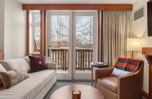 Stowe Area Apartment | Spruce Peak Studio overlooking Village Ski In/Ski Out. Breweries, MTB, Hiking