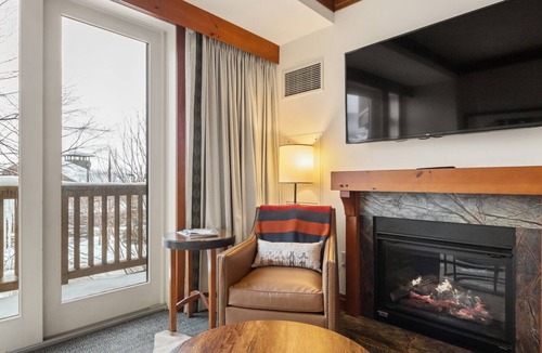 Stowe Area Apartment | Spruce Peak Studio overlooking Village Ski In/Ski Out. Breweries, MTB, Hiking