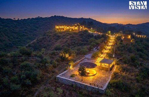 Nathdwara Villa | StayVista at Nilaya In The Hills with Lake View, Pool