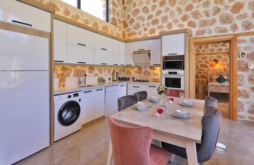 Sarıbelen Villa | Stone architecture villa for 5 people with sauna and jacuzzi in nature