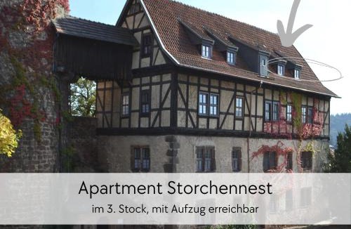 Schlitz Apartment | STORCHENNEST - Scandi Style - in der historischen Hinterburg Schlitz - mit Aufzug, Parkplatz & Garten - nahe Fulda und Bad Hersfeld