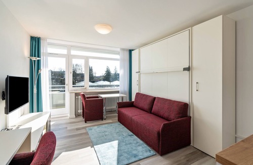Furstenfeldbruck District Apartment | Studio Apartment 'Huber Living Basic 103' with Balcony and Wi-Fi