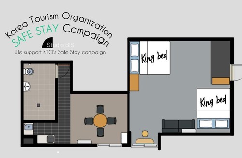 Busanjin Apartment | STUDIO BIS Licensed jeonpo Cafe street King beds 3-min subway