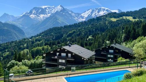 Saint-Gervais-les-Bains Apartment | Studio cabine Au Loup Blanc avec vue Mont Blanc