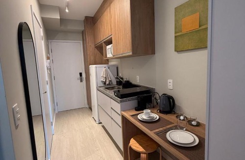 Santo Amaro Apartment | Studio com Arte e Sofisticação perto do Consulado