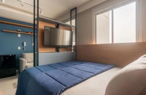Vila Andrade Apartment | Studio Decorado Moderno ao lado Metrô Giovanni com Varanda - Acomoda até 4 pessoas