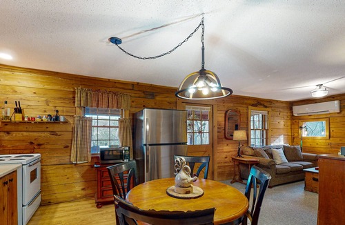 Eureka Springs Cabin | Studio-like cabin in quiet locale with firepit, kayak, fireplace & fishing pole