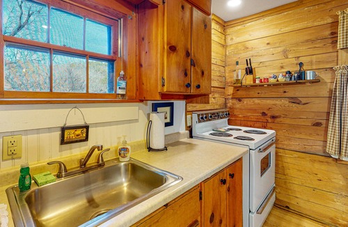 Eureka Springs Cabin | Studio-like cabin in quiet locale with firepit, kayak, fireplace & fishing pole