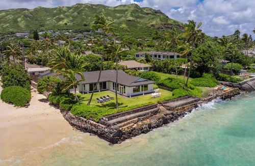 Lanikai House | Stunning Oceanfront Beach House w/AC & Mokulua Isle Views at Lanikai Oceanside