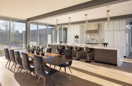 Spring Creek Ranch House | Stunning over 11K sq ft NEW modern glass 6-bed 9-bath estate in Jackson Hole