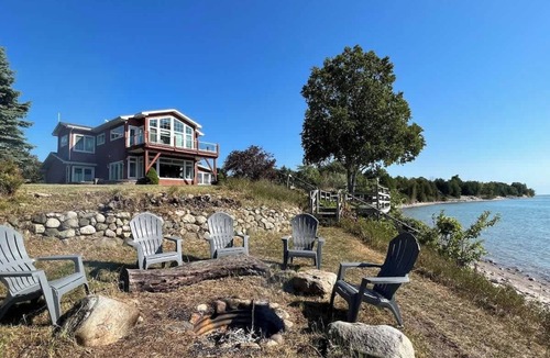 Charlevoix House | Stylish Home with Private Beach Views, Hot tub