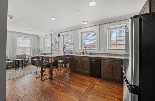 Conway Condo | Stylish Loft Steps Away from Main Street
